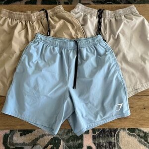 Gymshark Athletic Shorts - Blue, Beige, Cream